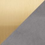 Marla Grey Velvet Gold Contemporary Nesting Ottoman Set