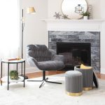 Marla Grey Velvet Gold Contemporary Nesting Ottoman Set