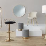 Marla Grey Velvet Gold Contemporary Nesting Ottoman Set