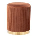 Marla Light Brown Velvet Nesting Contemporary Ottoman Set