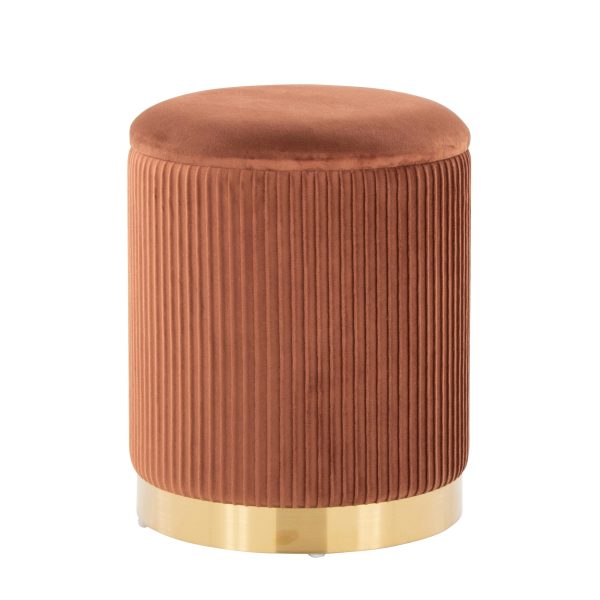 Marla Light Brown Velvet Nesting Contemporary Ottoman Set 11