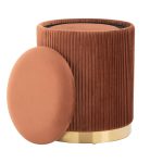 Marla Light Brown Velvet Nesting Contemporary Ottoman Set