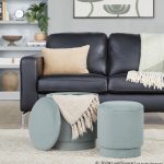 Marla Light Green Velvet Contemporary Ottoman Set 18 Marla Light Green Velvet Contemporary Ottoman Set