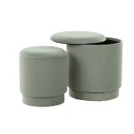 Marla Light Green Velvet Contemporary Ottoman Set 27 Marla Light Green Velvet Contemporary Ottoman Set