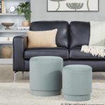 Marla Light Green Velvet Contemporary Ottoman Set 17 Marla Light Green Velvet Contemporary Ottoman Set