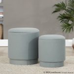 Marla Light Green Velvet Contemporary Ottoman Set 20 Marla Light Green Velvet Contemporary Ottoman Set