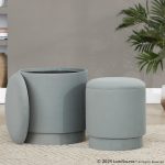 Marla Light Green Velvet Contemporary Ottoman Set 21 Marla Light Green Velvet Contemporary Ottoman Set