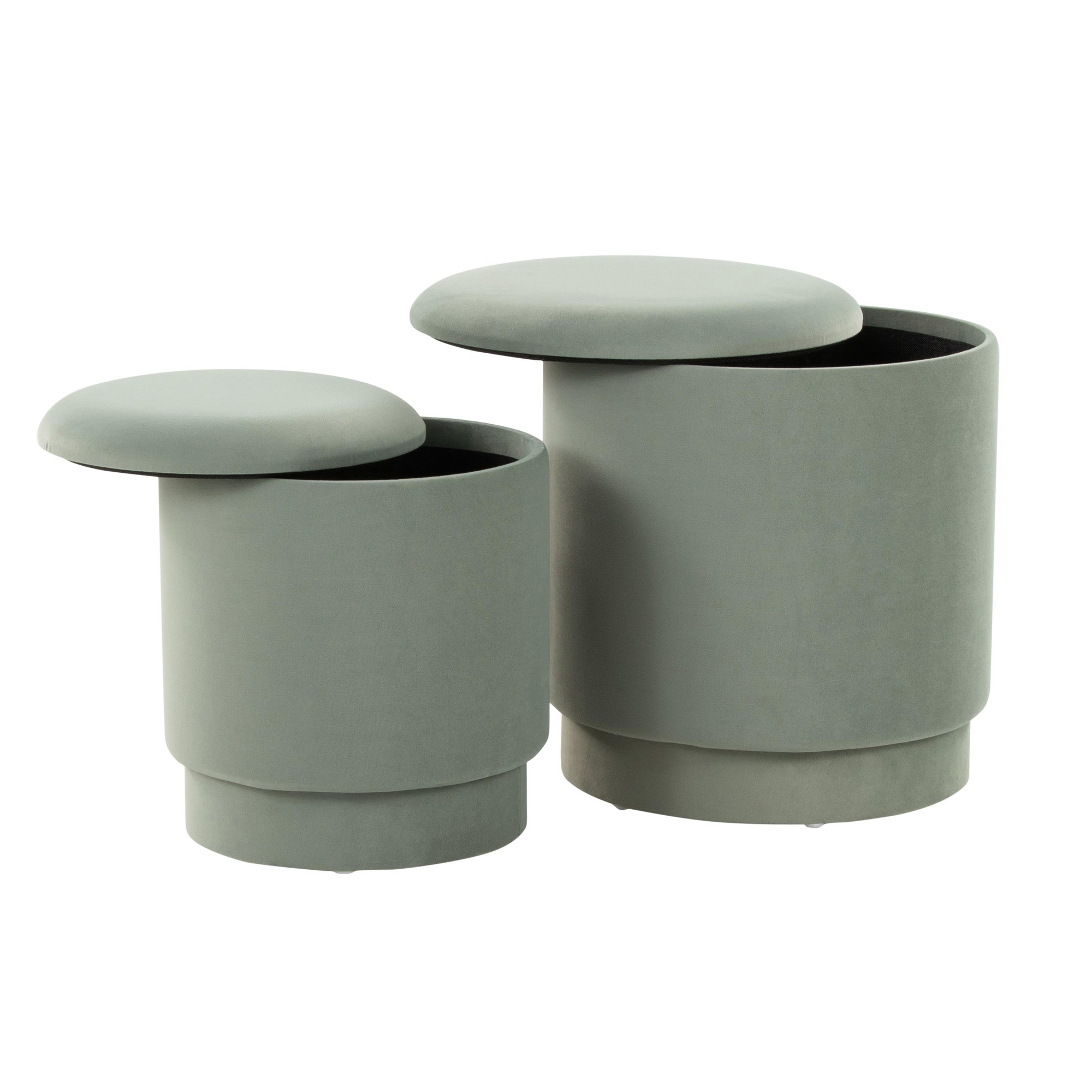 Marla Light Green Velvet Contemporary Ottoman Set 10 Marla Light Green Velvet Contemporary Ottoman Set - Image 10