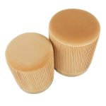 Marla Orange Velvet Gold Nesting Contemporary Ottomans