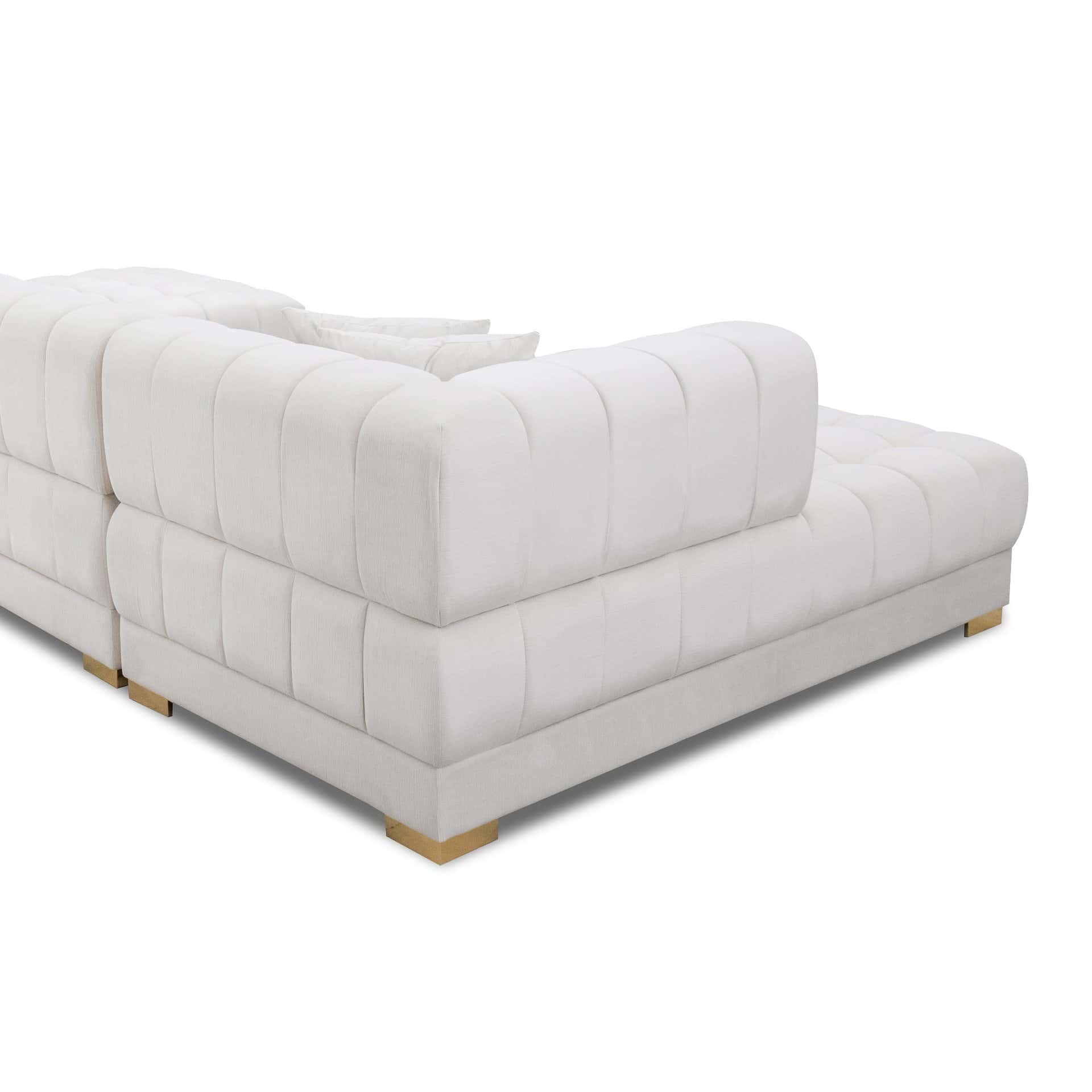 Ivory Velvet U-Shape Corner Sofa With Mid-Century Modern Design 14 Ivory Velvet U-Shape Corner Sofa With Mid-Century Modern Design