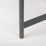 Marquisa 34.25L x 34.25W x 16.5H Small Brown Wood w/ Black Metal Coffee Table