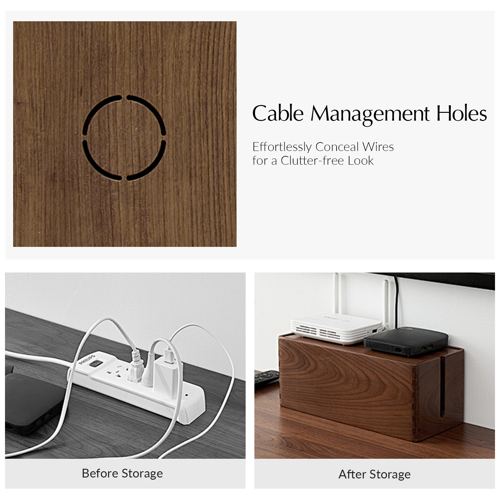 Martha Walnut Grooved 4-Door Modern Sideboard with Cable Management 5 Martha Walnut Grooved 4-Door Modern Sideboard with Cable Management - Image 5