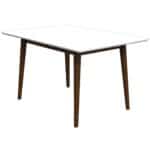 White Solid Wood Rectangular Dining Table 47 Inch Mid-Century 5 White Solid Wood Rectangular Dining Table 47 Inch Mid-Century