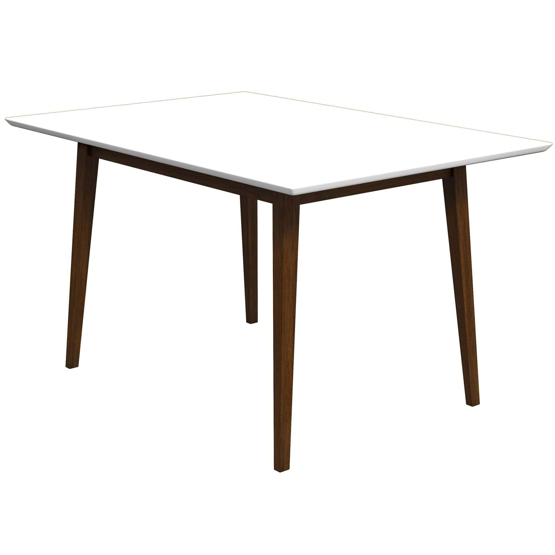 White Solid Wood Rectangular Dining Table 47 Inch Mid-Century 1 White Solid Wood Rectangular Dining Table 47 Inch Mid-Century
