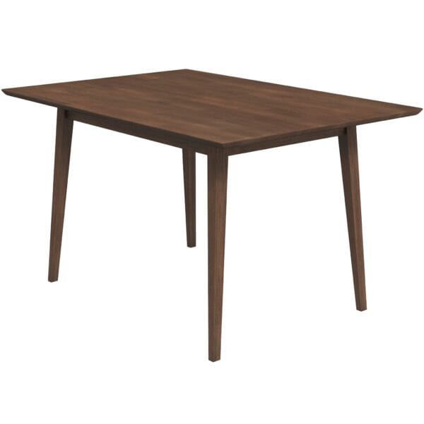 Walnut Mid-Century Solid Wood Rectangular Dining Table 47 Inch