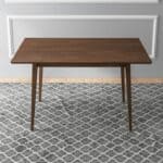 Walnut Mid-Century Solid Wood Rectangular Dining Table 47 Inch 7 Walnut Mid-Century Solid Wood Rectangular Dining Table 47 Inch