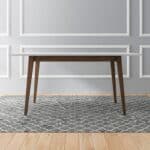 Solid Wood White Rectangular Dining Table 63 Inch Mid-Century 8 Solid Wood White Rectangular Dining Table 63 Inch Mid-Century
