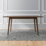 Walnut Solid Wood Mid-Century Rectangular Dining Table 63 Inch 7 Walnut Solid Wood Mid-Century Rectangular Dining Table 63 Inch
