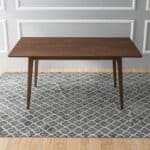 Walnut Solid Wood Mid-Century Rectangular Dining Table 63 Inch 6 Walnut Solid Wood Mid-Century Rectangular Dining Table 63 Inch