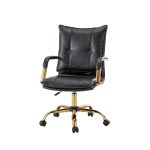Maryland Black Tufted Ergonomic Swivel Faux Leather Office Chair