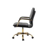 Maryland Black Tufted Ergonomic Swivel Faux Leather Office Chair