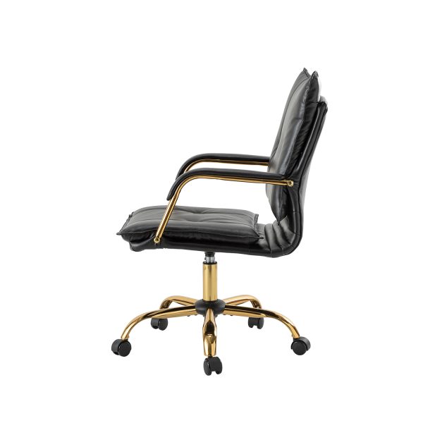 Maryland Black Tufted Ergonomic Swivel Faux Leather Office Chair 3