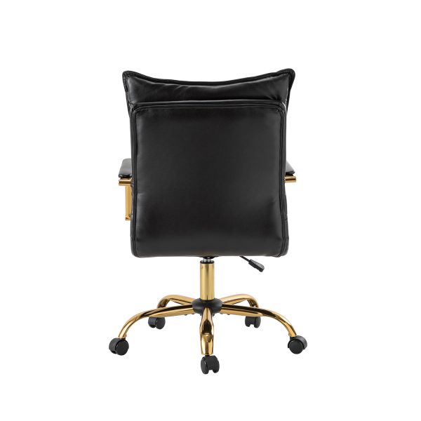 Maryland Black Tufted Ergonomic Swivel Faux Leather Office Chair 4