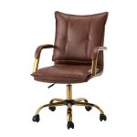 Maryland Brown Tufted Swivel Ergonomic Faux Leather Office Chair