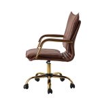 Maryland Brown Tufted Swivel Ergonomic Faux Leather Office Chair