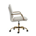 Maryland White Tufted Faux Leather Ergonomic Swivel Office Chair 9 Maryland White Tufted Faux Leather Ergonomic Swivel Office Chair