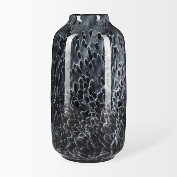 Masai Large Black Mottled Glass Vase 3