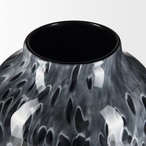 Masai Large Black Mottled Glass Vase 5
