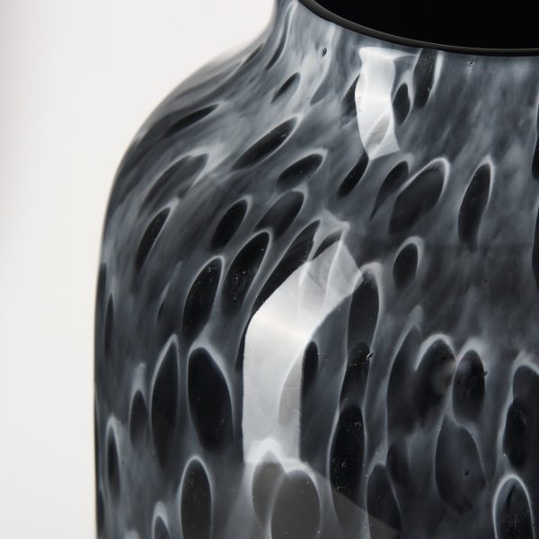 Masai Large Black Mottled Glass Vase 7
