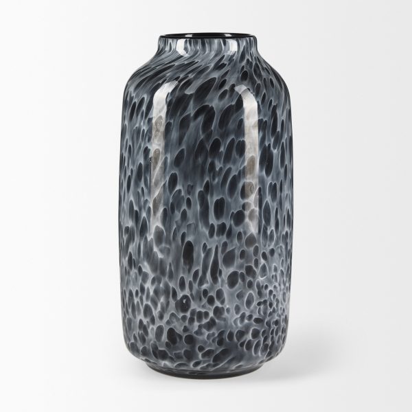 Masai Medium Black Mottled Glass Vase 3