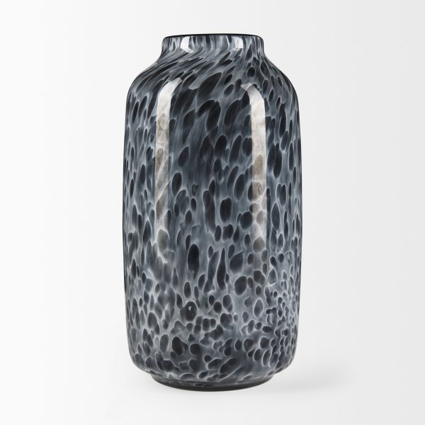 Masai Medium Black Mottled Glass Vase 4