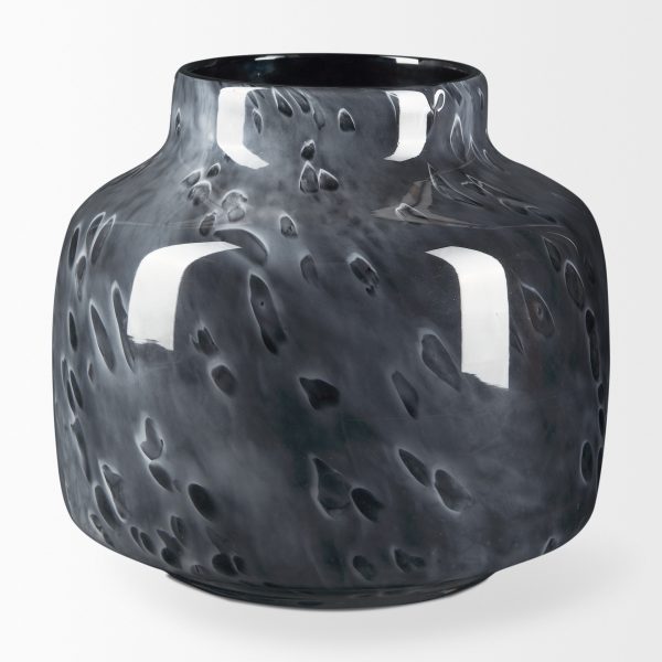 Masai Small Black Mottled Glass Vase 3