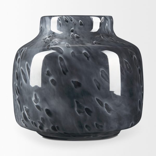 Masai Small Black Mottled Glass Vase 4