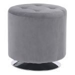 Mason 17-Inch Silver Velvet Contemporary Round Swivel Ottoman 11 Mason 17-Inch Silver Velvet Contemporary Round Swivel Ottoman