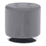 Mason 17-Inch Silver Velvet Contemporary Round Swivel Ottoman 12 Mason 17-Inch Silver Velvet Contemporary Round Swivel Ottoman