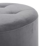 Mason 17-Inch Silver Velvet Contemporary Round Swivel Ottoman 14 Mason 17-Inch Silver Velvet Contemporary Round Swivel Ottoman