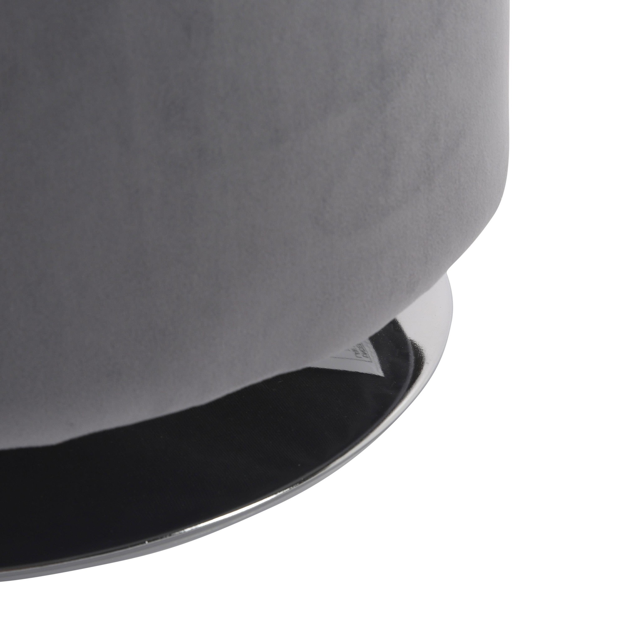 Mason 17-Inch Silver Velvet Contemporary Round Swivel Ottoman 7 Mason 17-Inch Silver Velvet Contemporary Round Swivel Ottoman - Image 7