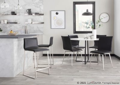 Mason Black Faux Leather Contemporary Swivel Chairs (Set of 2)
