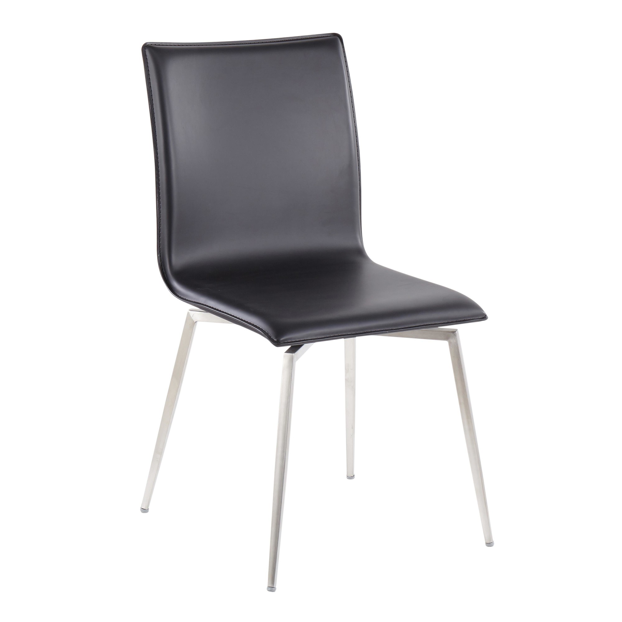 Mason Black Faux Leather Contemporary Swivel Chairs (Set of 2) 10 Mason Black Faux Leather Contemporary Swivel Chairs (Set of 2) - Image 10