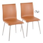 Mason Contemporary Camel Faux Leather Swivel Chairs (Set of 2)