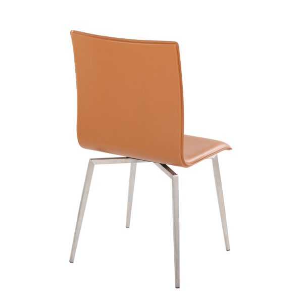 Mason Contemporary Camel Faux Leather Swivel Chairs Set of 2 6