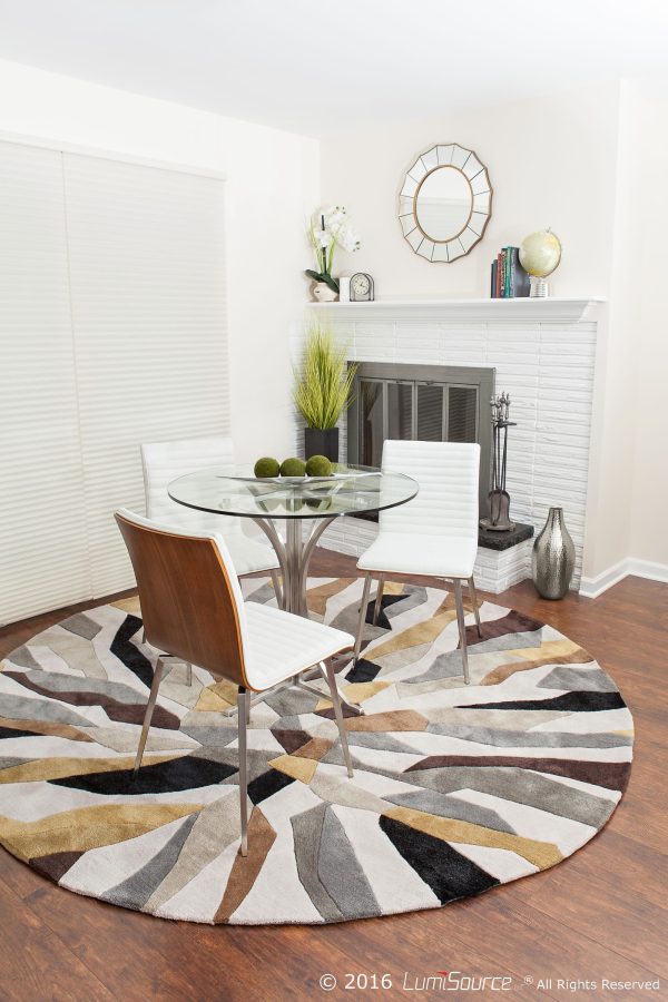 Mason Contemporary Swivel Accent Chairs Walnut White Set of 2 5