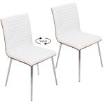 Mason Contemporary Swivel Accent Chairs Walnut White (Set of 2) 17 Mason Contemporary Swivel Accent Chairs Walnut White (Set of 2)