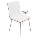 Mason Contemporary Swivel Accent Chairs Walnut White (Set of 2) 18 Mason Contemporary Swivel Accent Chairs Walnut White (Set of 2)
