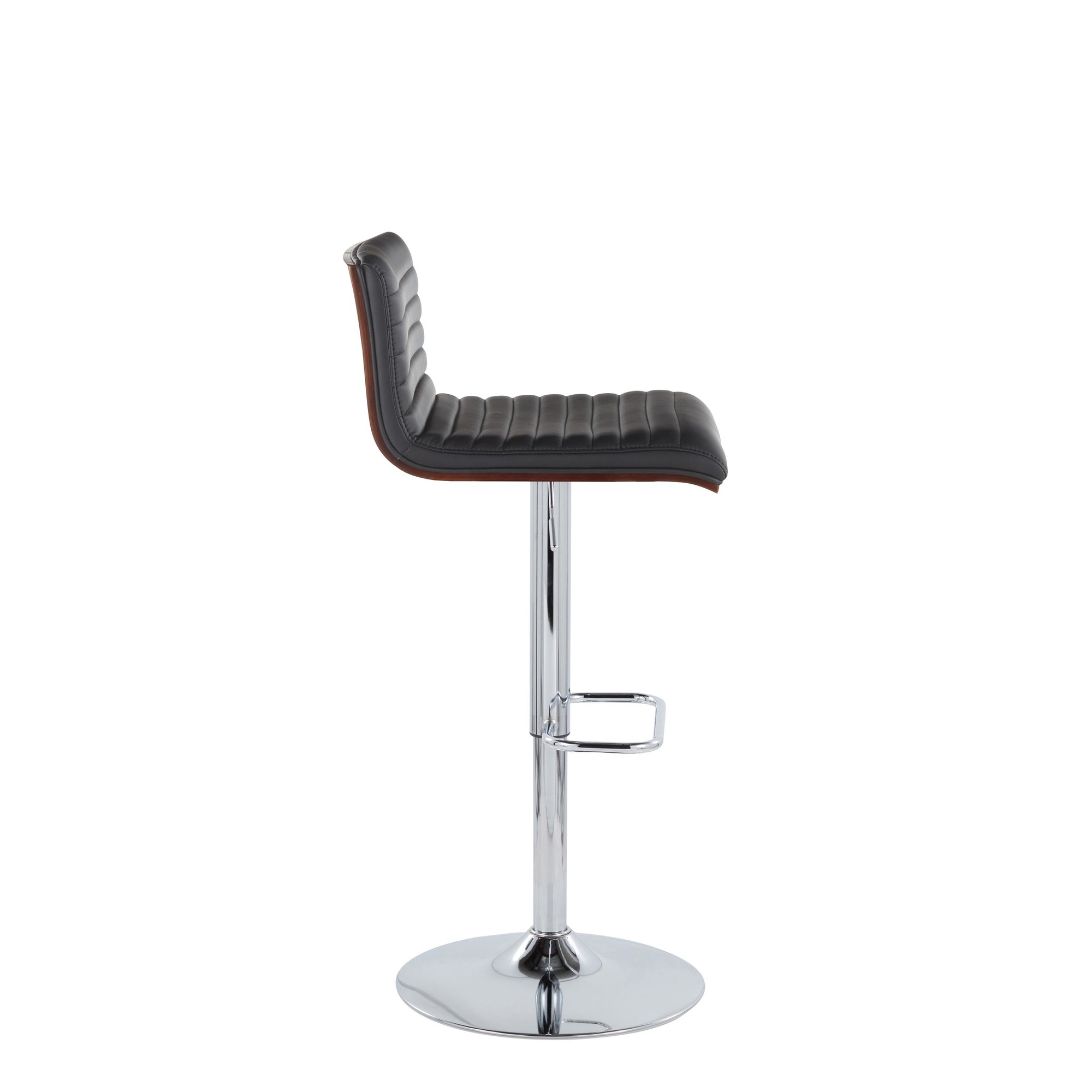 Mason Contemporary Swivel Barstool Chrome Walnut Black (Set of 2) 9 Mason Contemporary Swivel Barstool Chrome Walnut Black (Set of 2) - Image 9