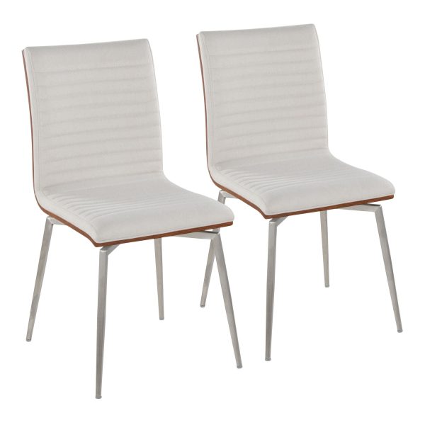 Mason Cream Swivel Contemporary Accent Chair Set of 2 1